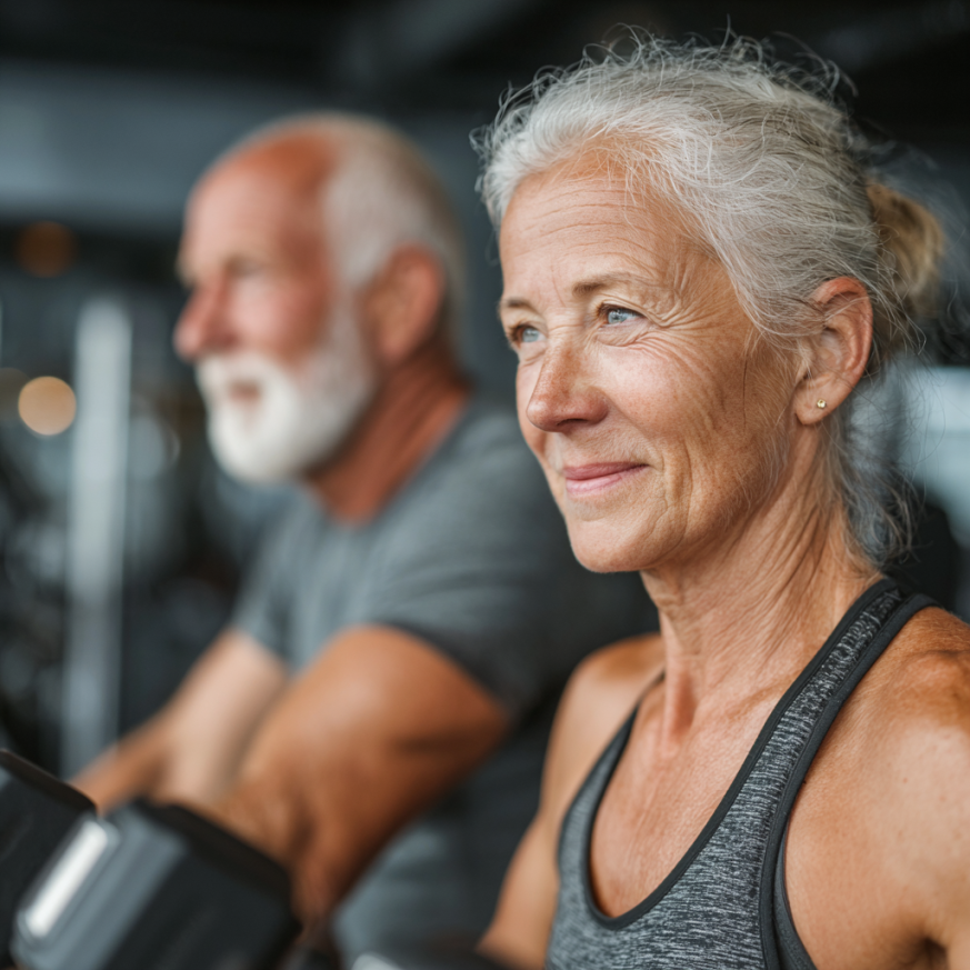 Група людей старшого віку під час групового заняття